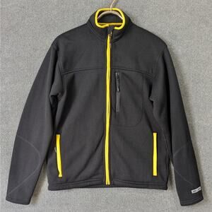 Ski Doo Jacket Mens Medium Fleece Full Zip Black Yellow Layer BRP Canada